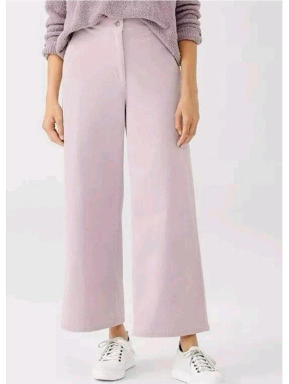 Eileen Fisher Pants Lavender Organic Cotton Corduroy Wide Leg Pants Womens XL